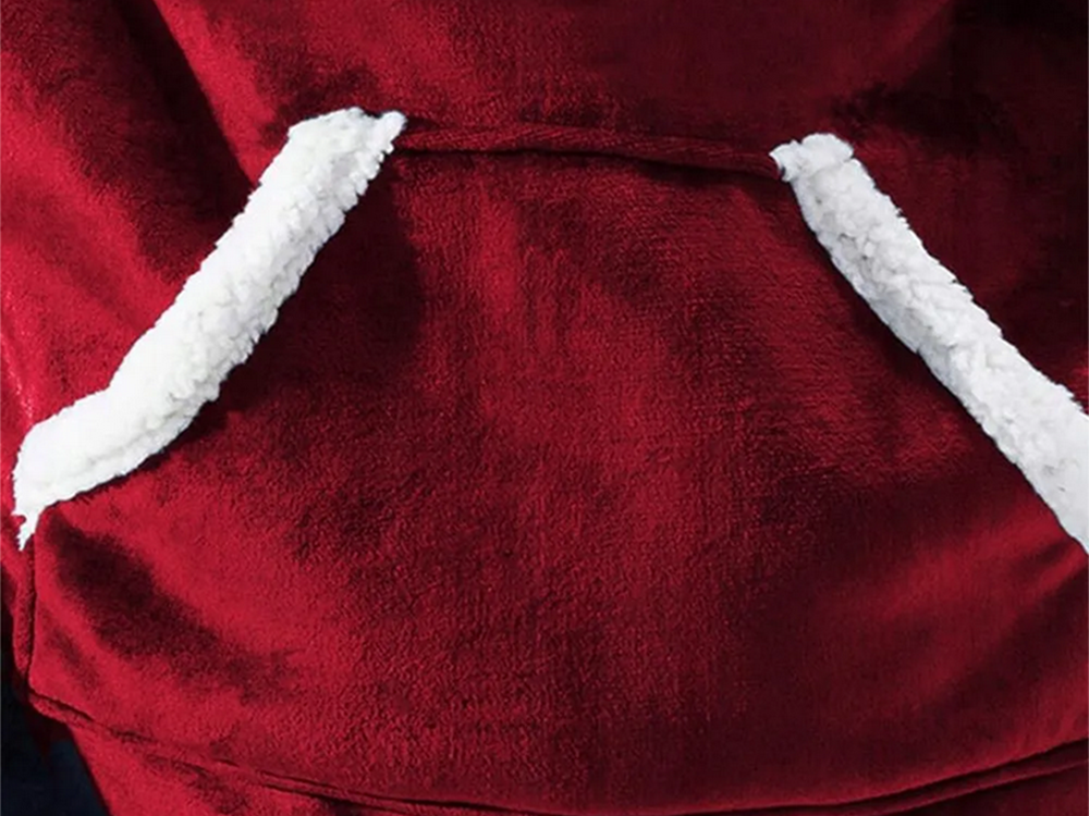 Warm Oversize Blanket Hoodie XXL with Hood, Burgundy