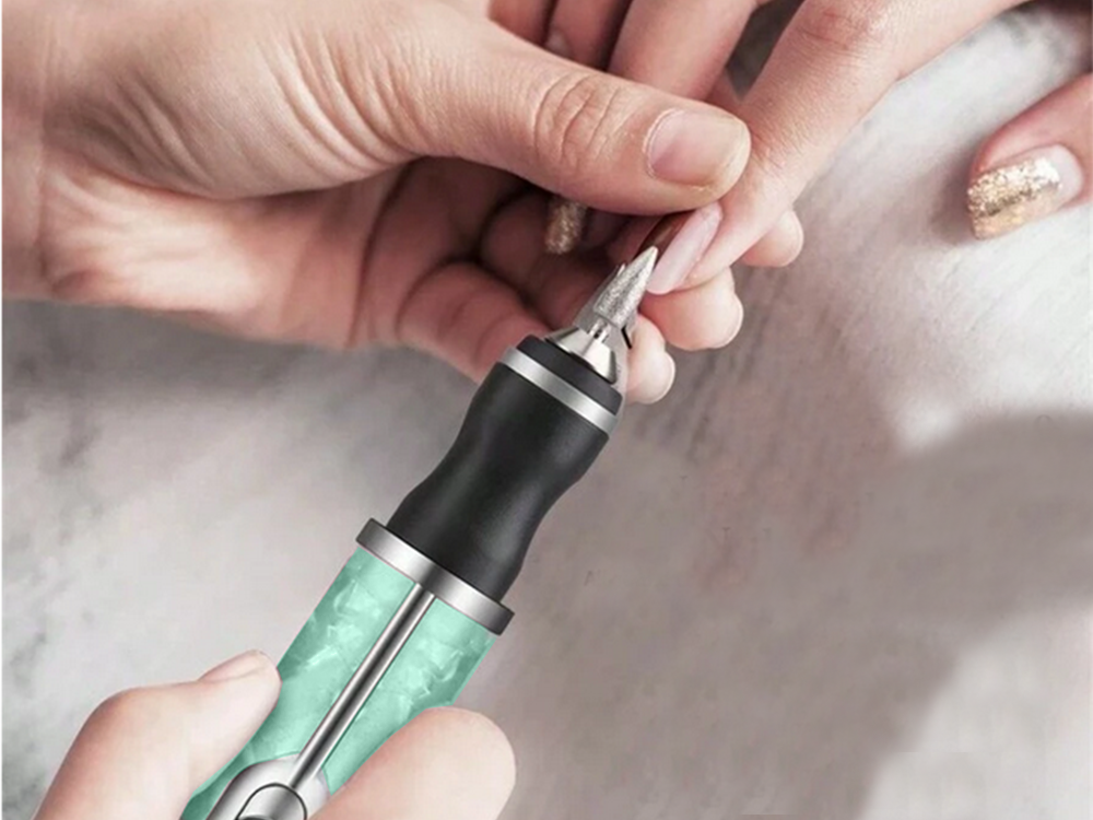 Rechargeable USB Nail Drill for Manicure and Pedicure with Bit Set, Green