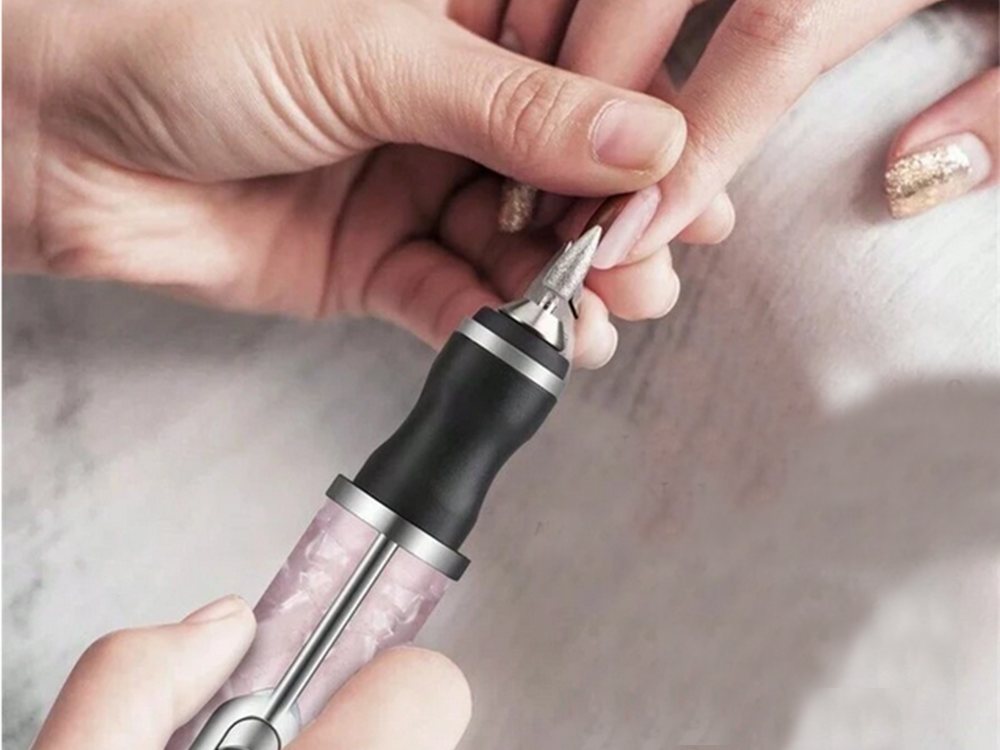 Rechargeable Electric Nail Drill for Manicure and Pedicure with Bits Set, USB, Pink