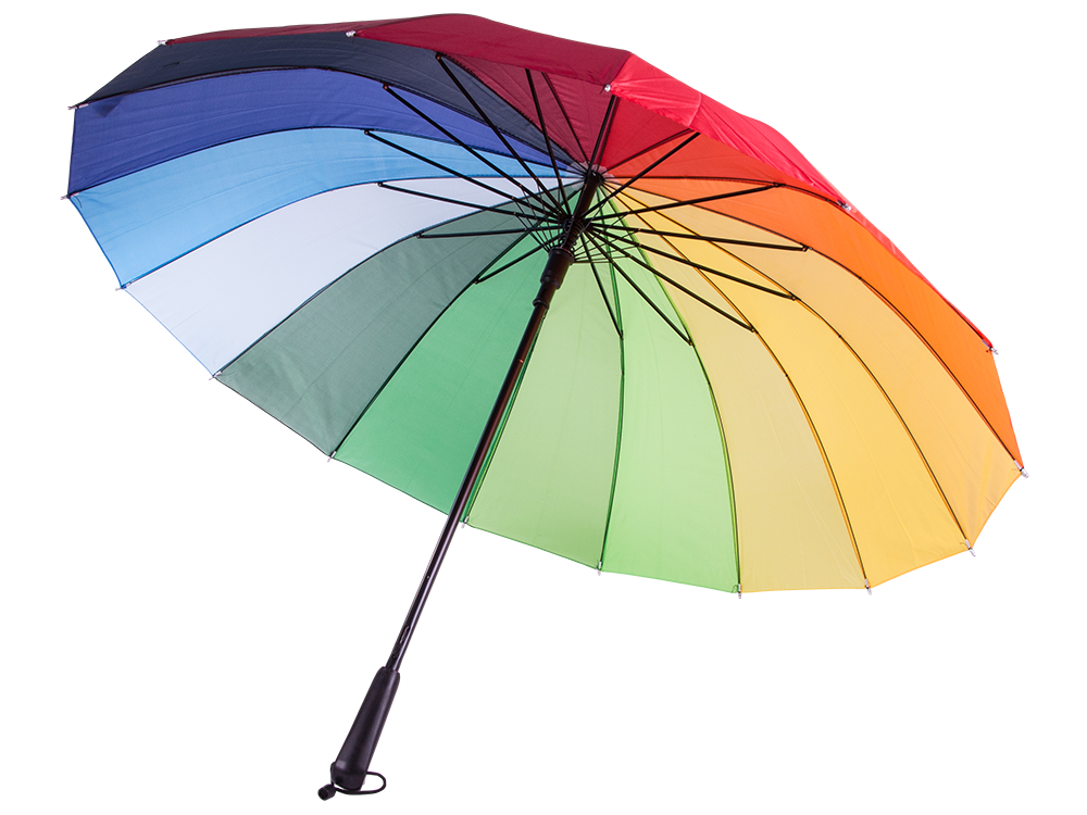 Large Automatic Windproof Rainbow Umbrella, Multicolored