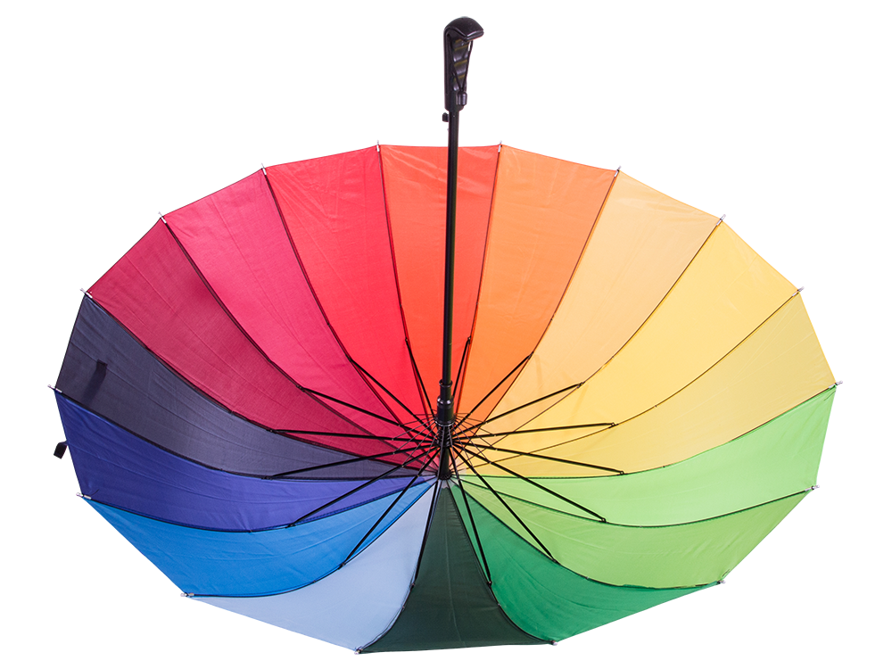 Large Automatic Windproof Rainbow Umbrella, Multicolored