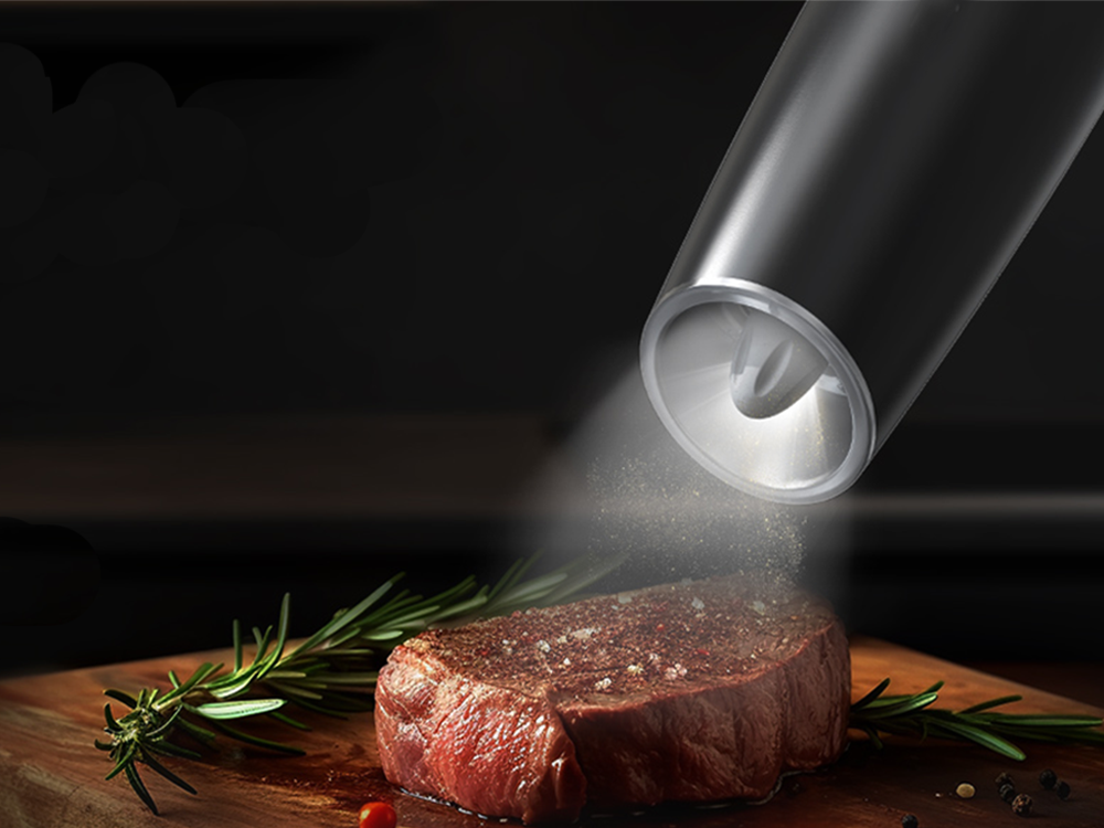 Electric Gravity Salt and Pepper Grinder with LED Light
