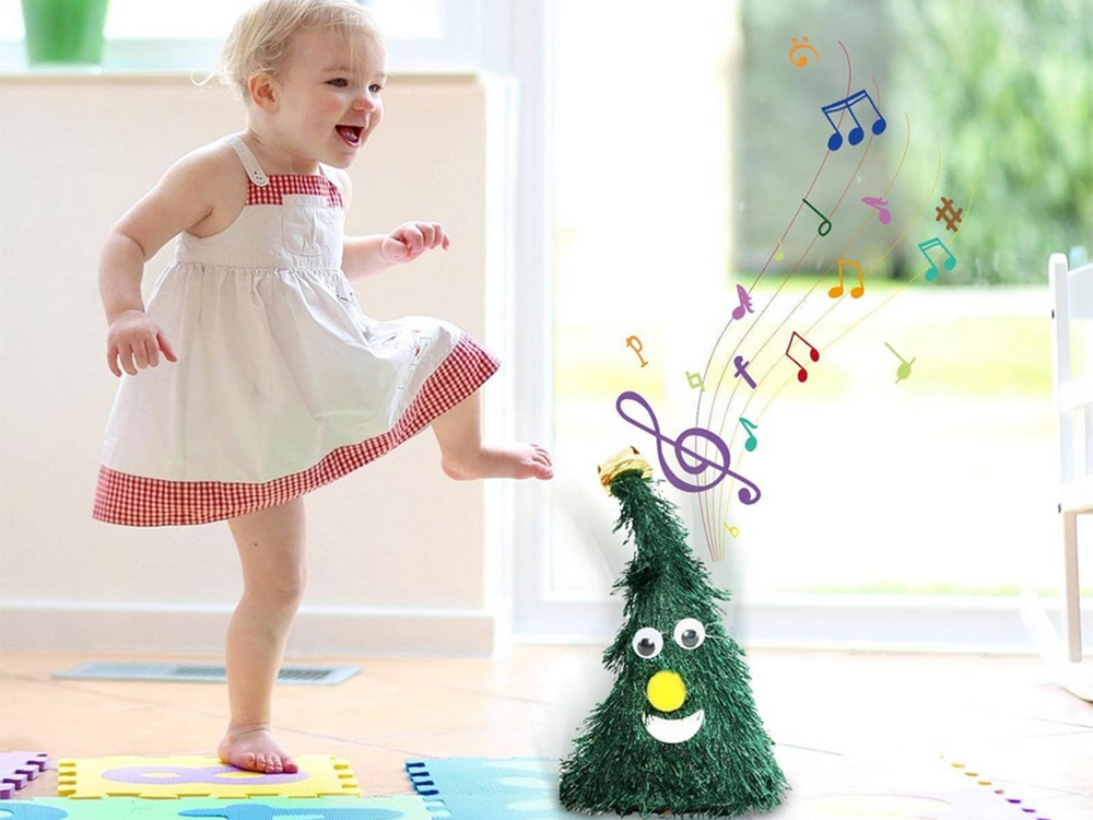 Dancing and Singing Christmas Tree, Musical Toy with Lights, Green