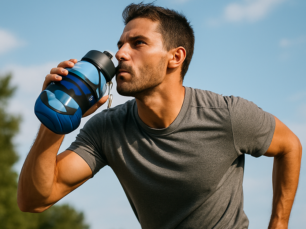 Collapsible Silicone Sports Bottle with Spout, 500ml
