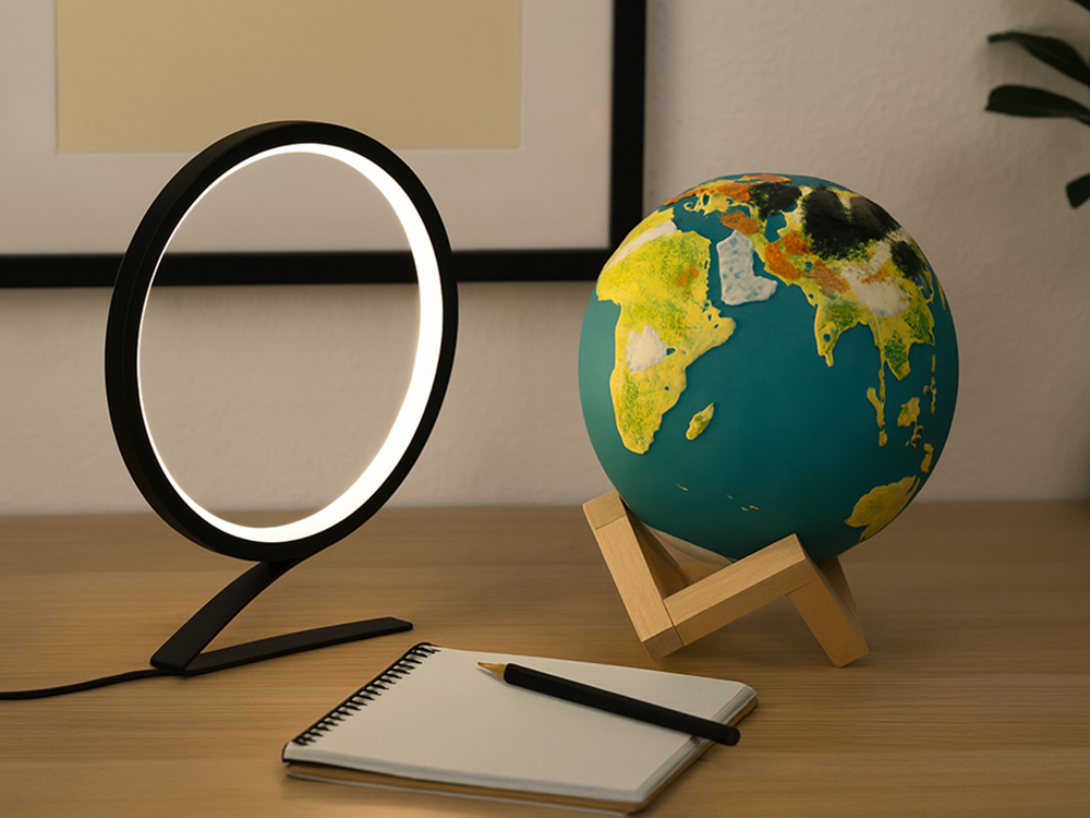 3D Globe Night Light with Remote & Touch Control, RGB Desk Lamp with 20 Modes for Kids