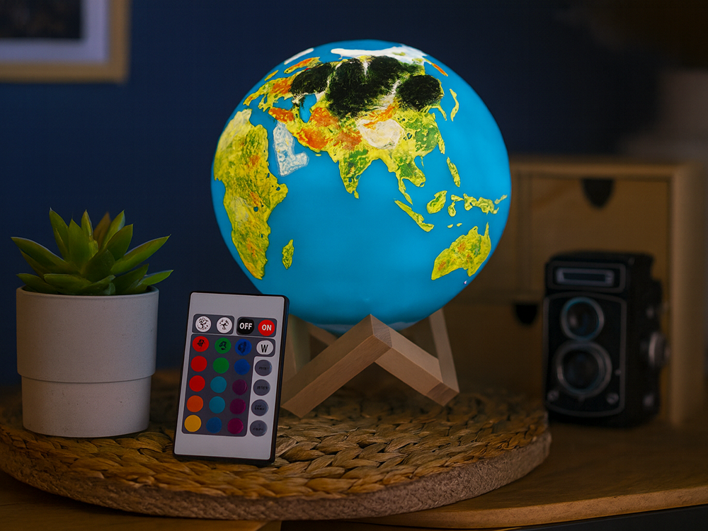 3D Globe Night Light with Remote & Touch Control, RGB Desk Lamp with 20 Modes for Kids