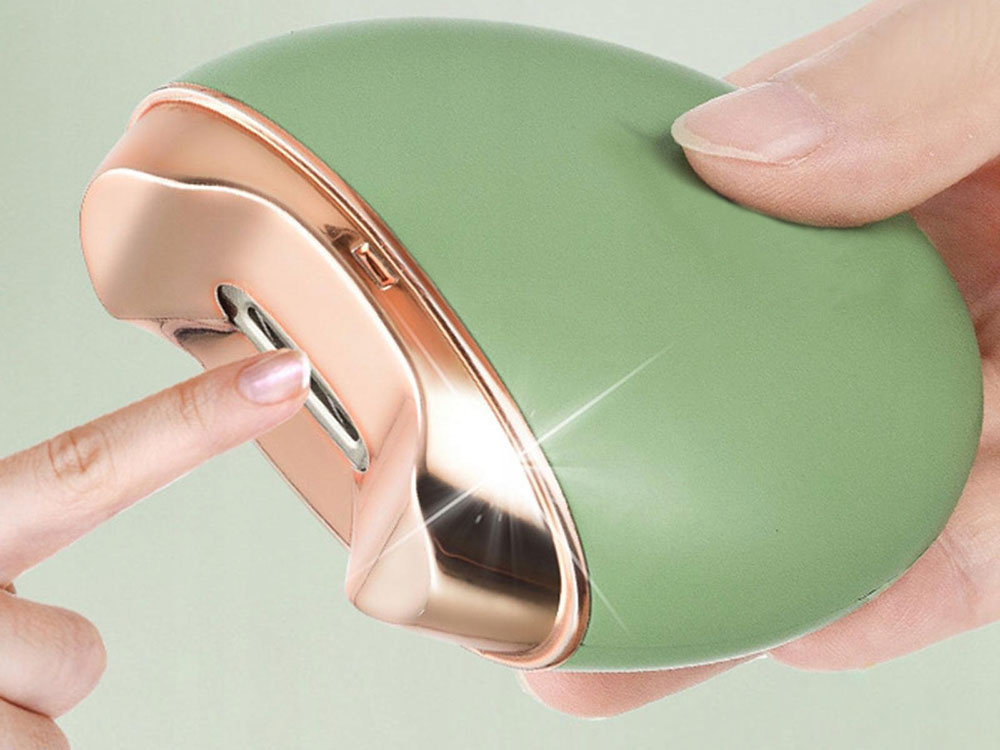 Electric Nail Clipper and File with USB Charging, Green