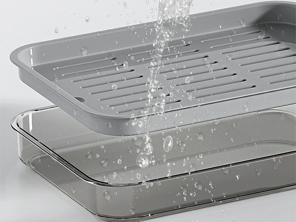 Double-Layer Kitchen Tray - Dish and Fruit Drainer, Plastic
