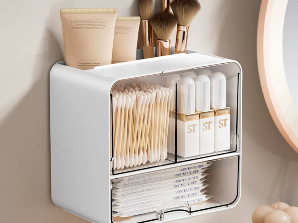 Cosmetics and Accessories Organizer with Drawer, White