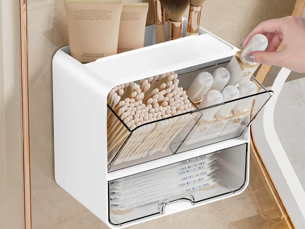 Cosmetics and Accessories Organizer with Drawer, White