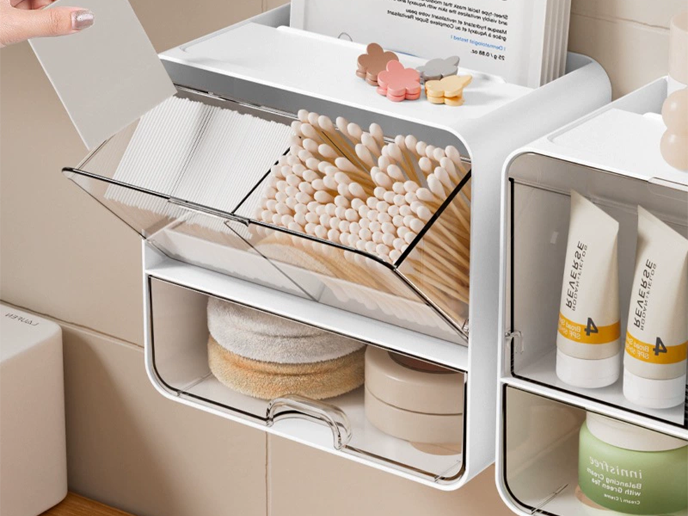 Cosmetics and Accessories Organizer with Drawer, White