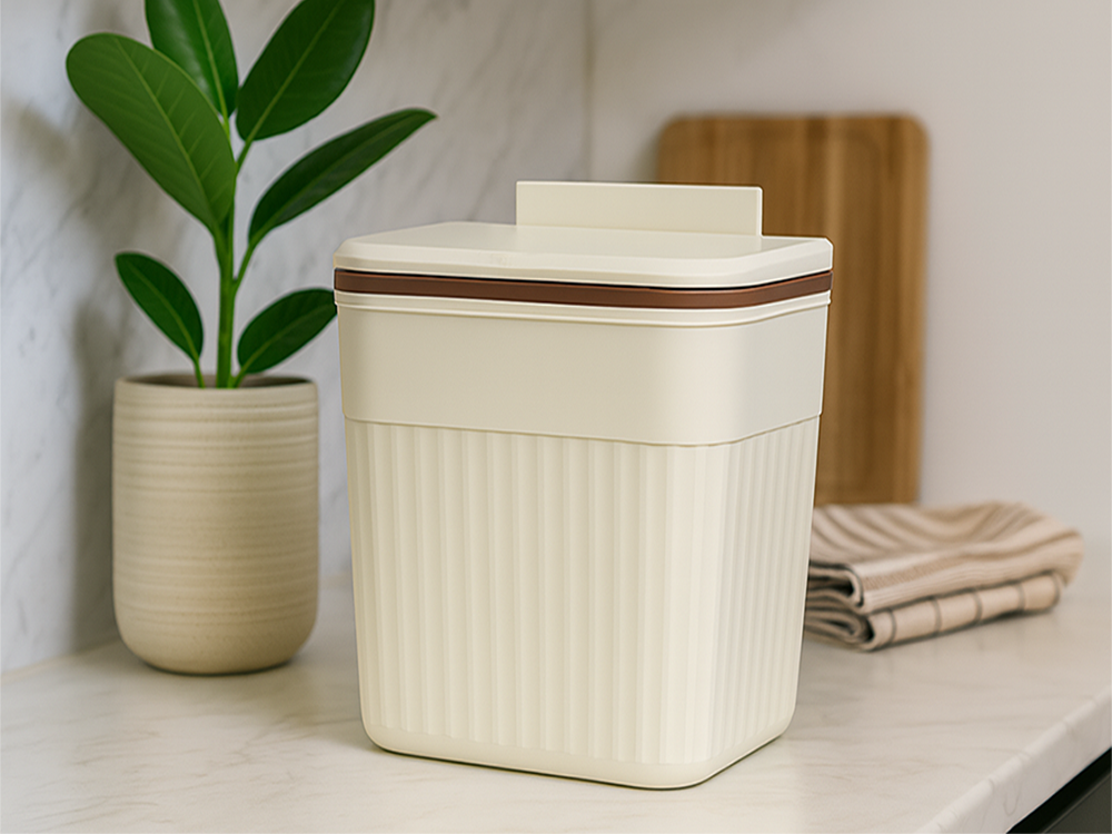 Hanging Kitchen Trash Can for Cabinet Door Under Sink with Lid, 2.9 Gal