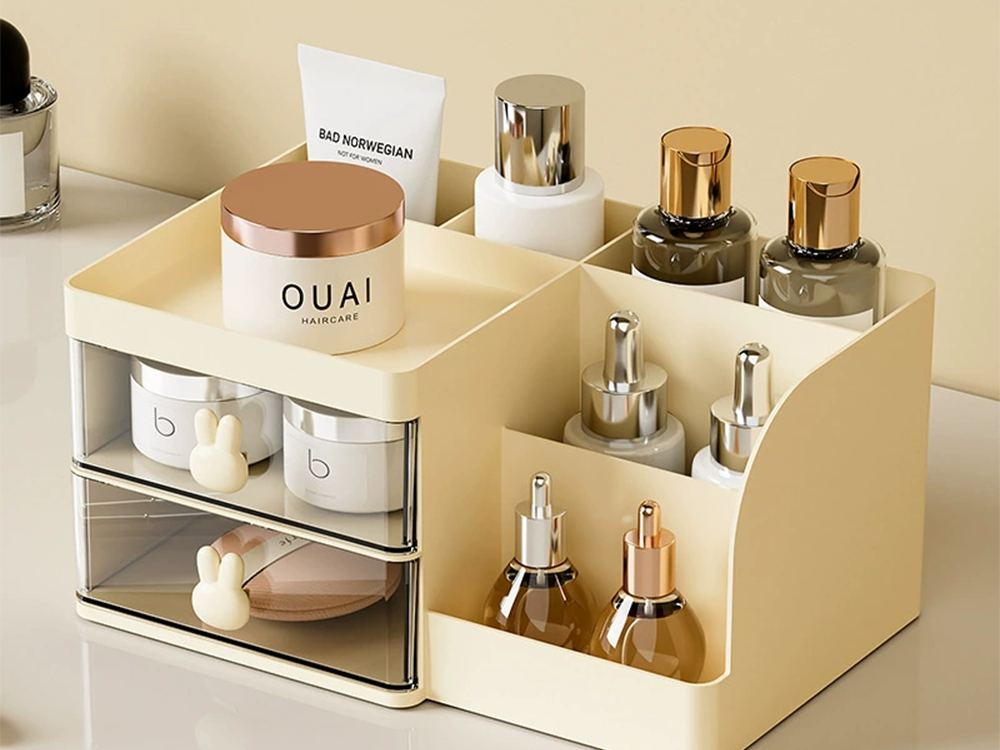 Desk Organizer for Cosmetics and Small Items with Drawers