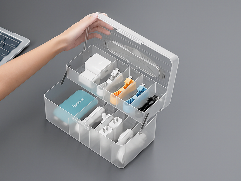 Cable and Charger Organizer / Tool Box, 24x13x10 cm