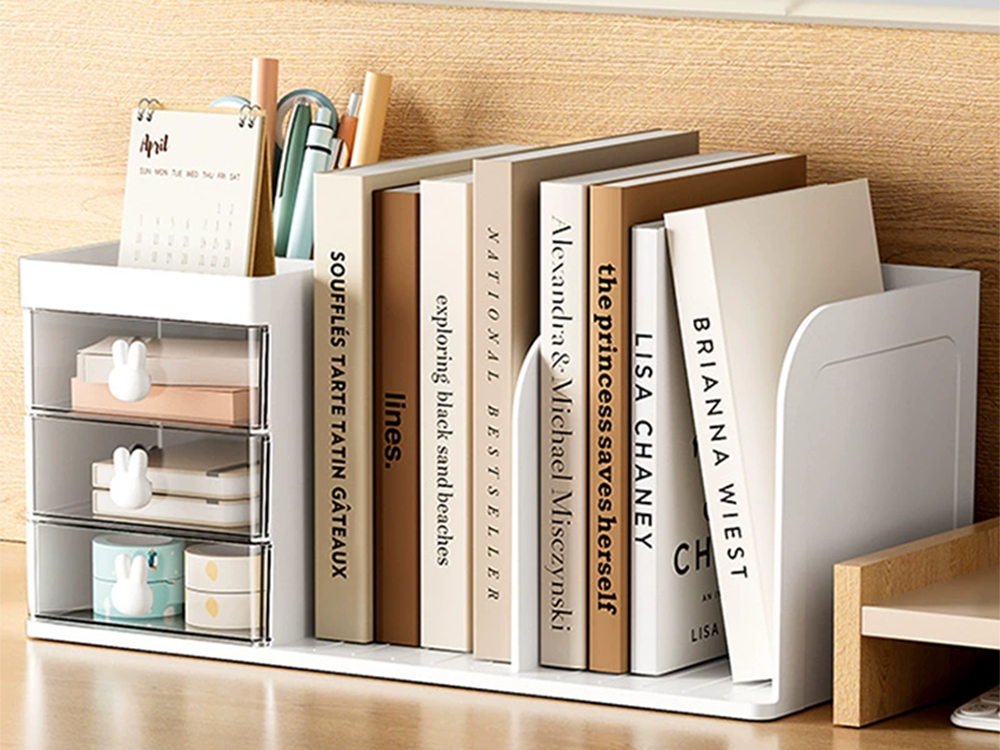 Desk Organizer with Drawers and Book Shelves