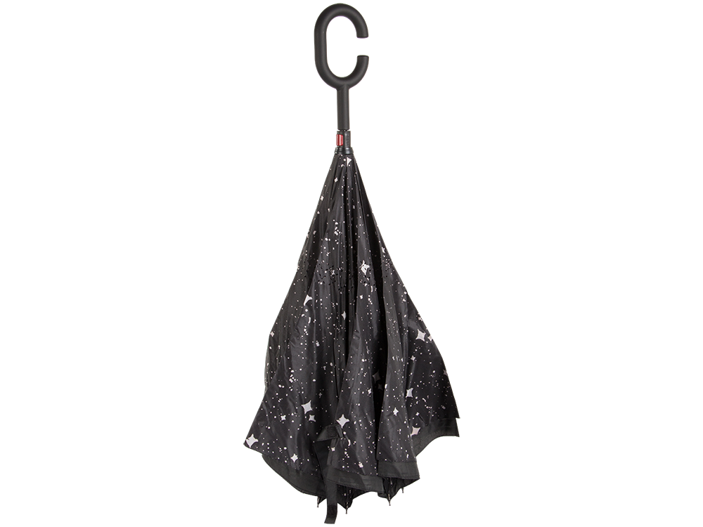 Inverted Folding Umbrella with Star Print, 105x80 cm