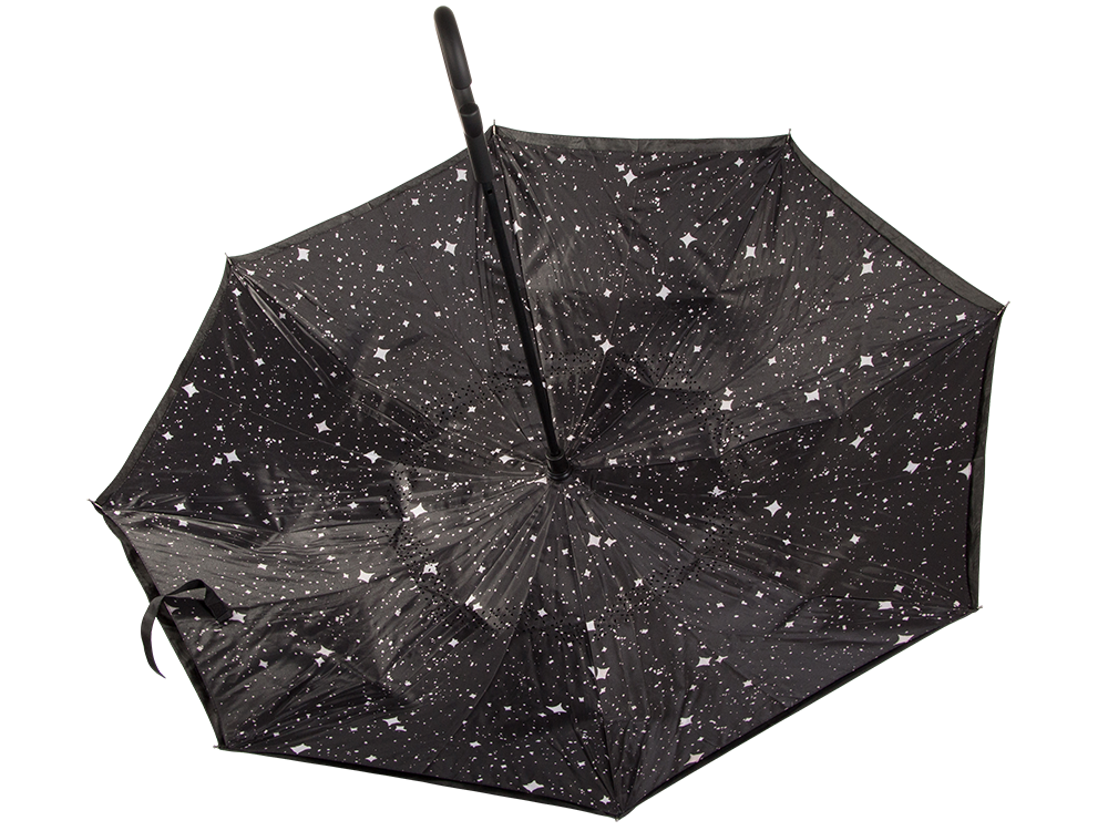 Inverted Folding Umbrella with Star Print, 105x80 cm