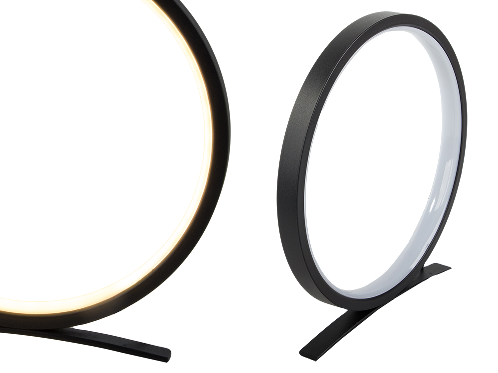 Ring Table Night Lamp, LED, Dimmable, Black
