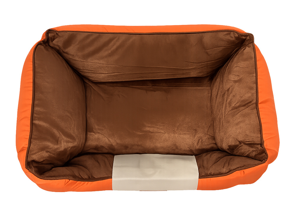 Pet Bed for Dogs and Cats, Non-Slip Base, Orange, Size S