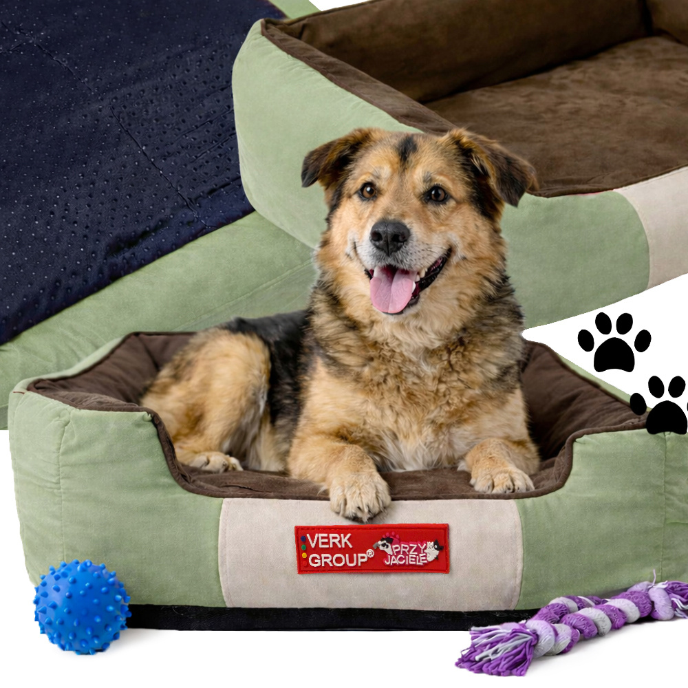 Dog and Cat Bed with Non-Slip Base, Size M, Green
