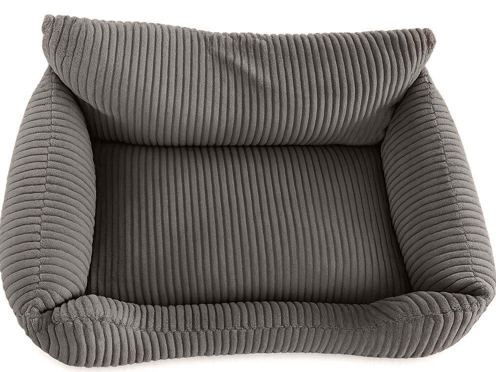 Soft Corduroy Dog and Cat Bed, Size M, Beige