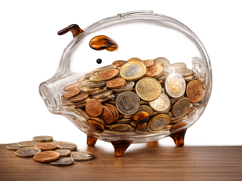 Large Glass Piggy Bank for Adults and Kids Clear Money Saving Jar for Coins and Bills