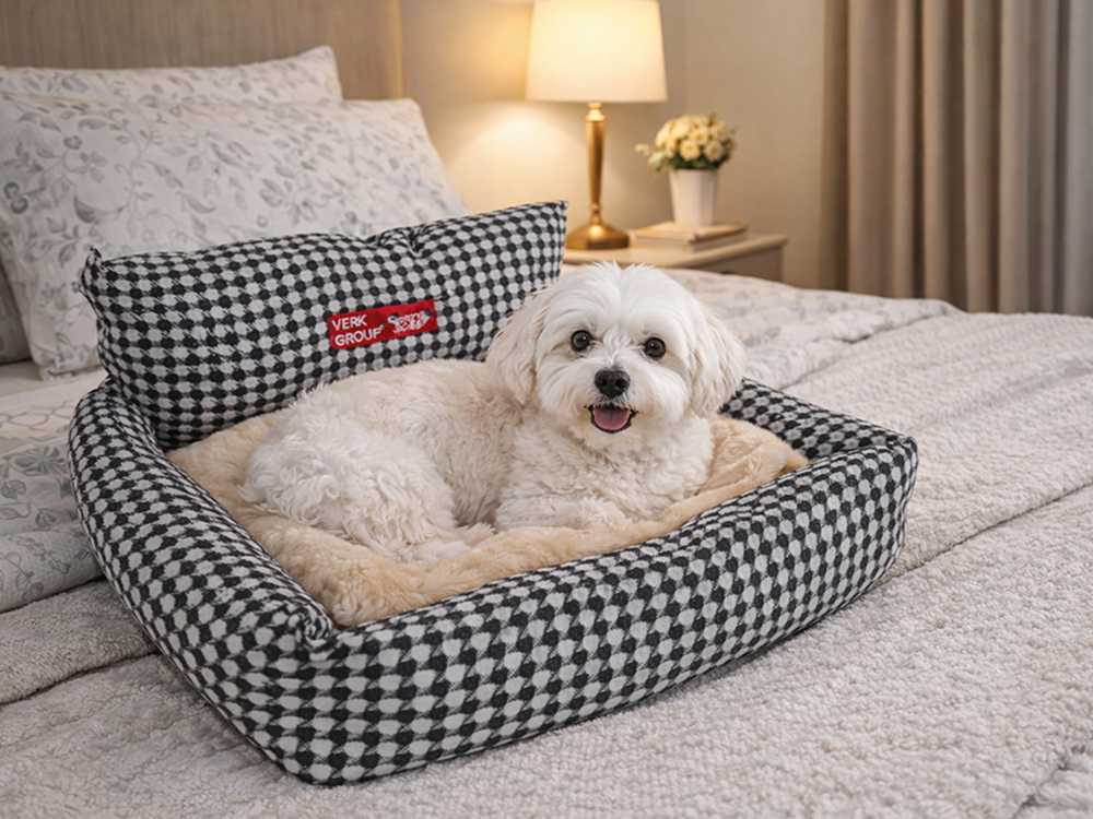 Soft Rectangular Pet Bed for Dogs and Cats, 60x50 cm, Verk Group