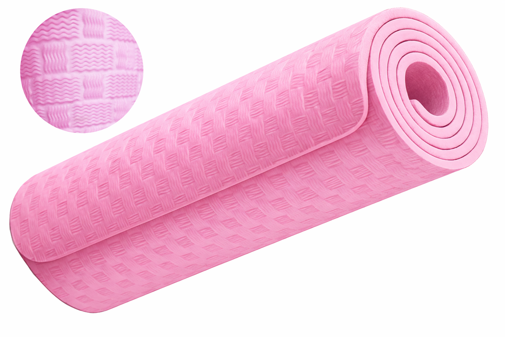 Thick Exercise Mat for Yoga Pilates and Fitness 180x60cm, Pink