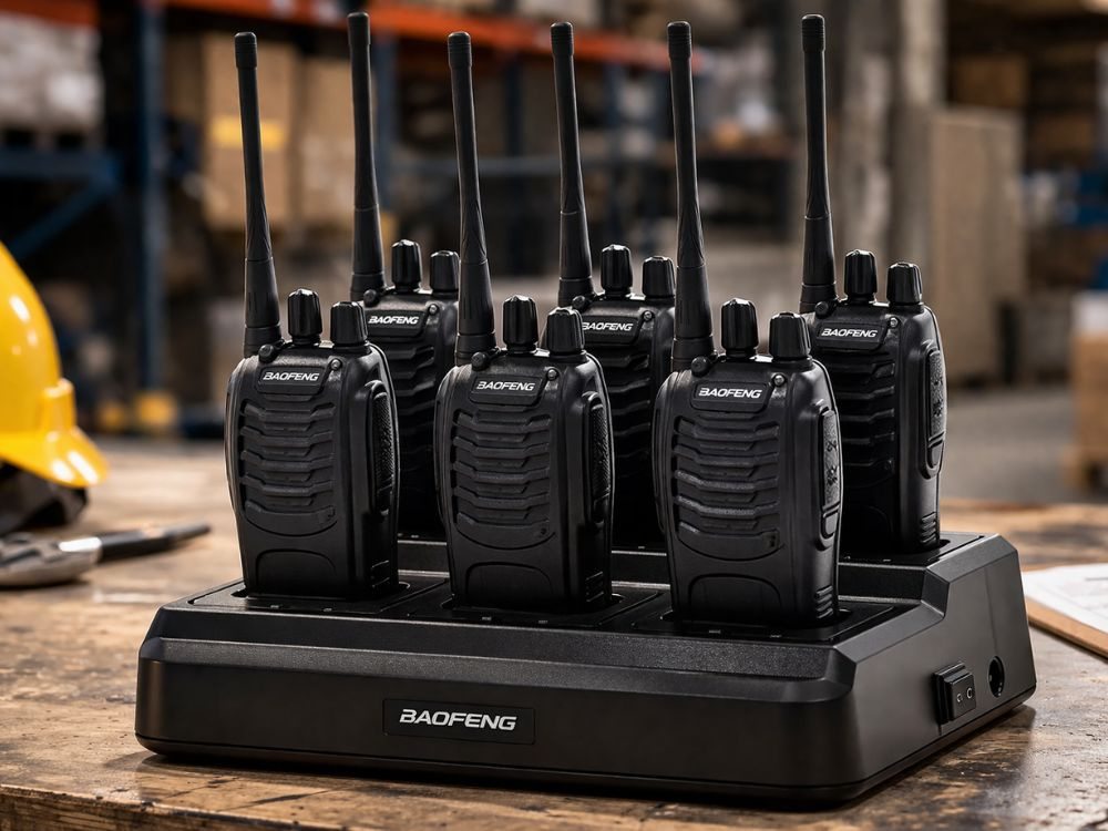 6 vietų įkrovimo stotelė Baofeng BF-888S radijo stotelėms, juoda