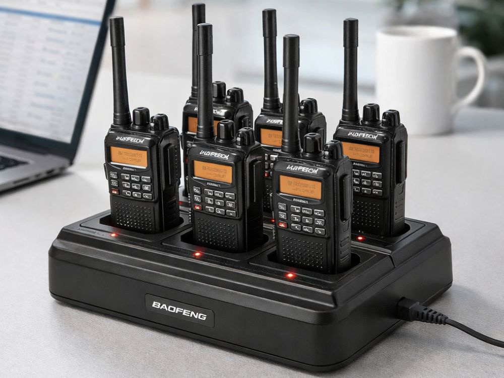 6 vietų įkrovimo stotelė Baofeng BF-888S radijo stotelėms, juoda