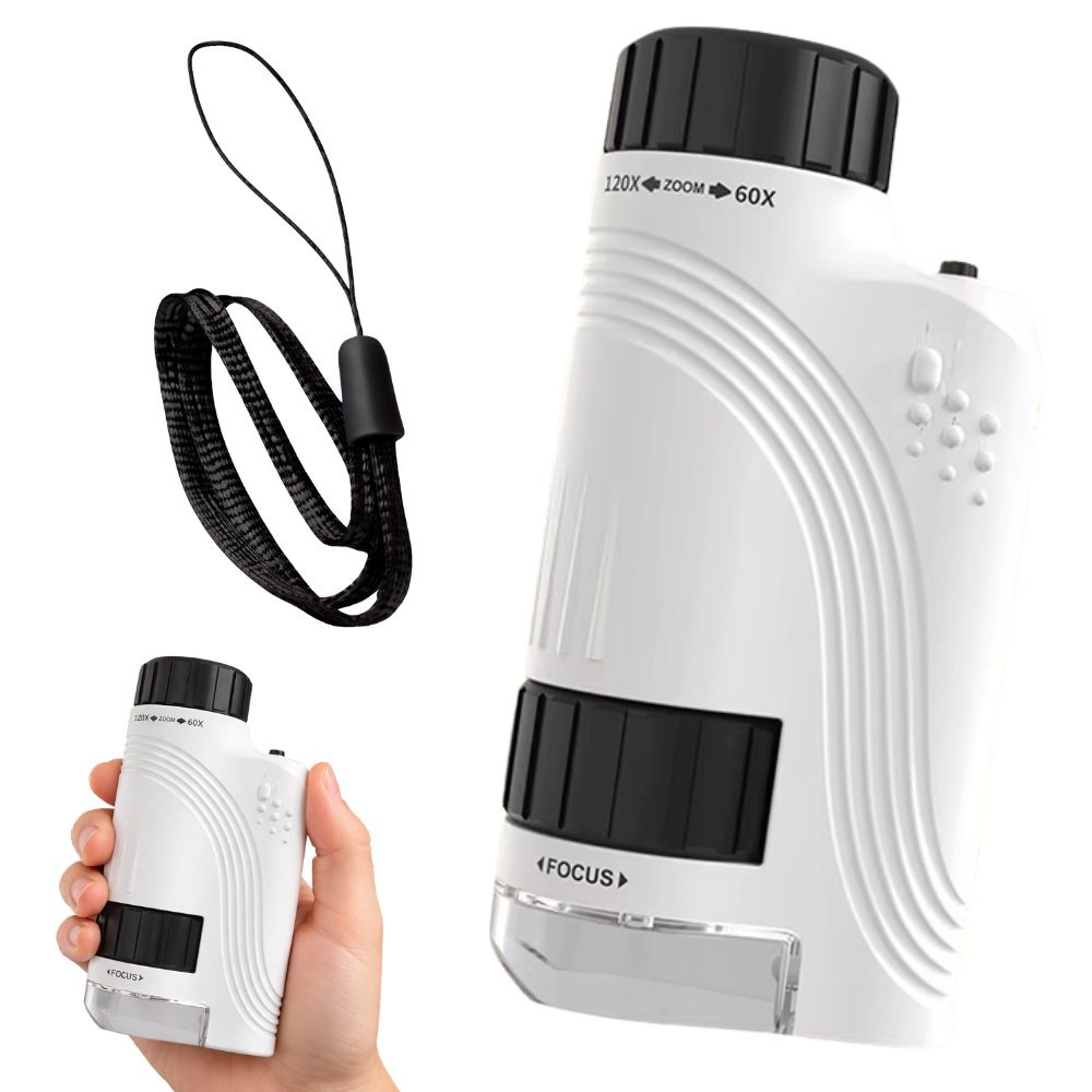 Pocket Microscope Loupe 120x Zoom with LED UV Light
