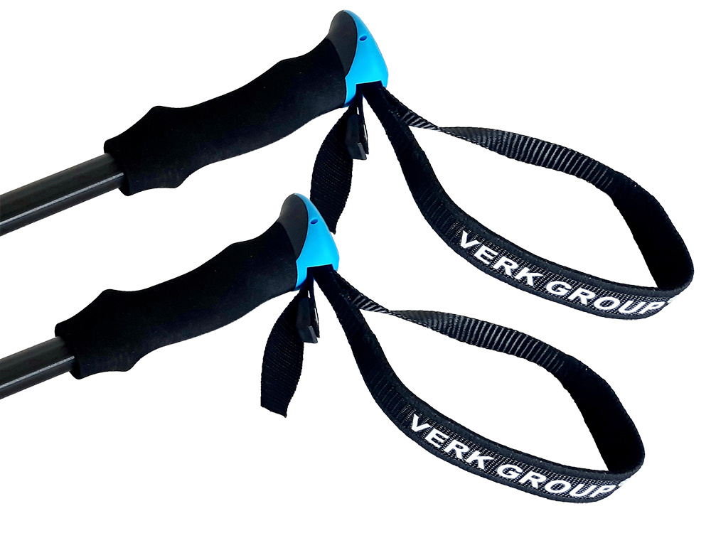 Verk Group Nordic Walking Poles with Tips and Bag, Black