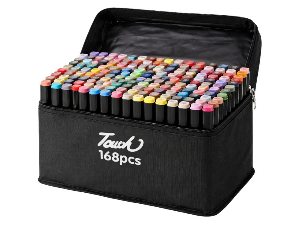 Touch Alcohol Markers Set 168 Pcs Double-Sided Pens with Case