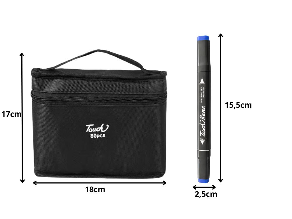Touch Dual Tip Alcohol Markers Set 80 Pcs, Art Sketching Pens with Case