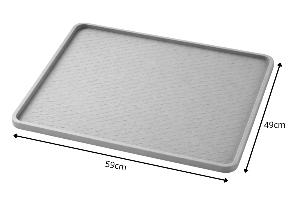 Anti-Slip Silicone Washing Machine Mat with Raised Edge 59x49 cm, Grey