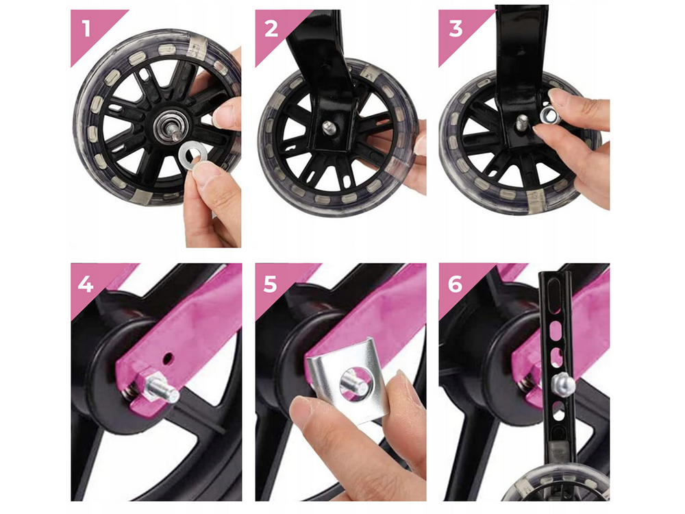 LED Kids Bike Training Wheels Light Up Bicycle Stabilizers 12-16 Inch