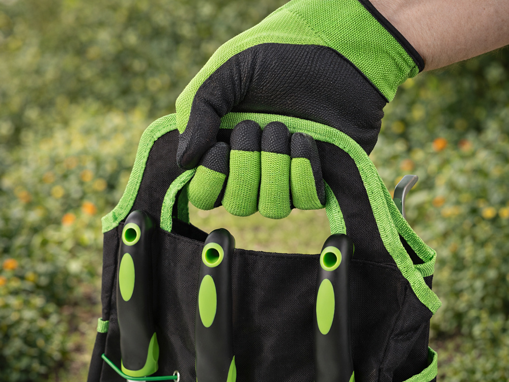 Garden Tool Bag, Portable Organizer (Black/Green)