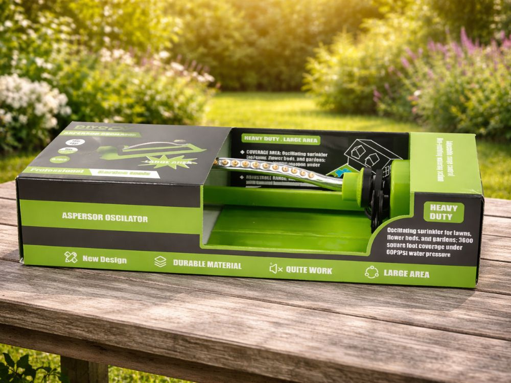 Oscillating Garden Lawn Sprinkler 18 Nozzles Adjustable Green/Silver