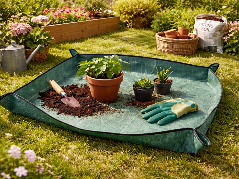 DIVODV Plant Repotting Mat 116x116cm Green