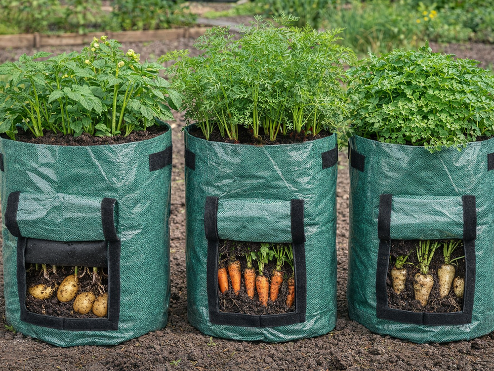 43L Garden Grow Bag for Potatoes and Vegetables DIVO, Green