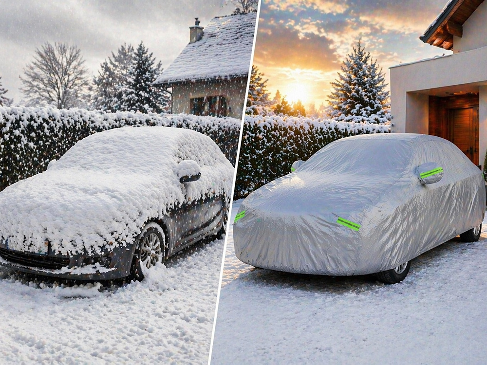 Vandeniui atsparus automobilio uždangalas XL su kišenėmis veidrodėliams, sidabrinis
