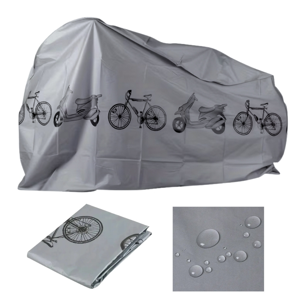 Waterproof Bike Cover 200x105 cm for Motorcycle and Scooter, Silver