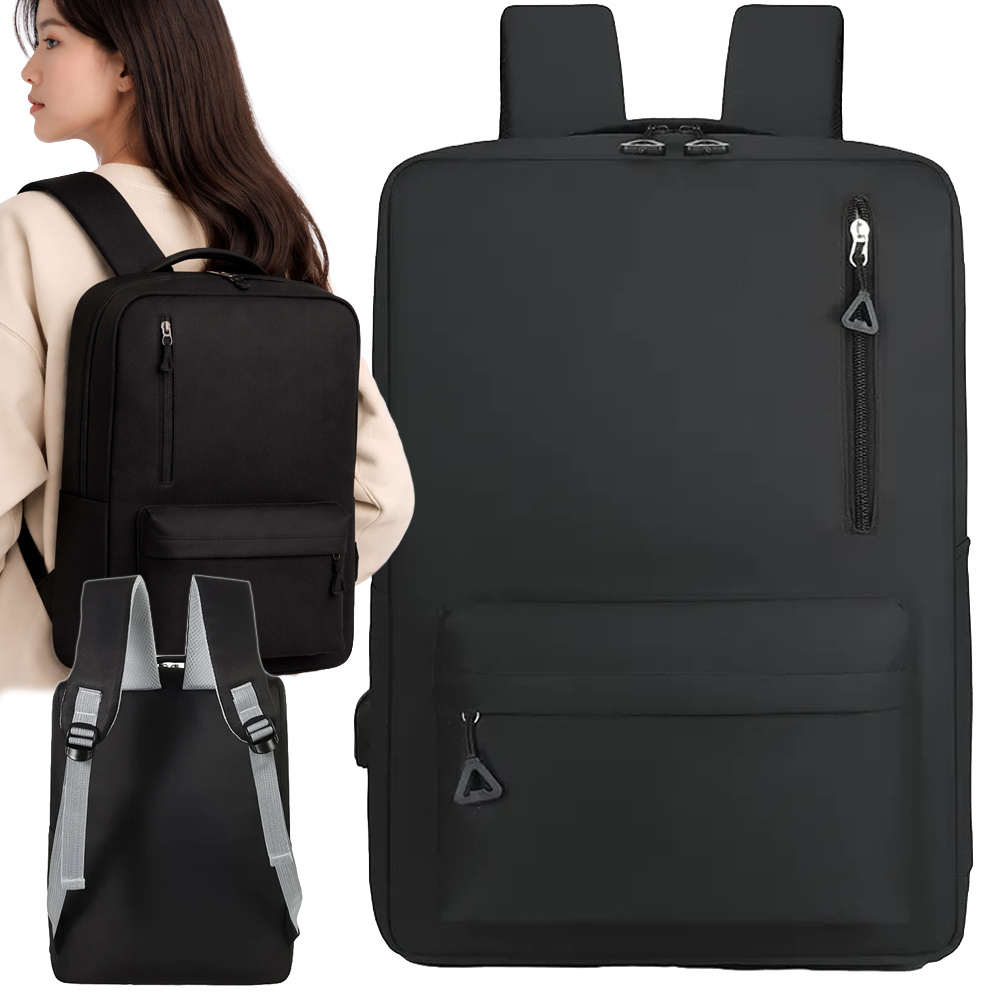 Large City Travel Backpack with USB Port 18-20L, Black