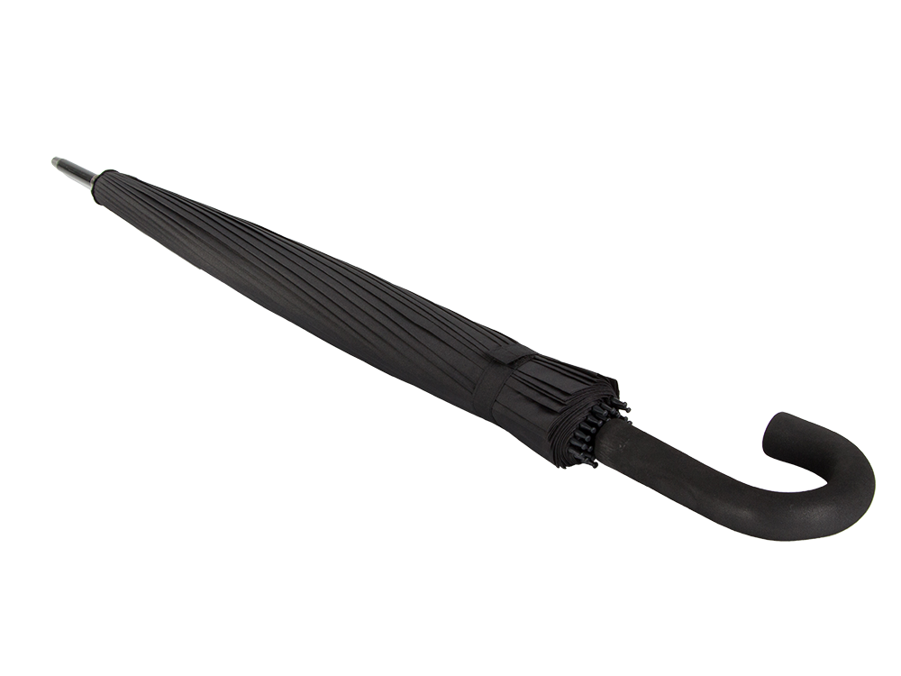 Large Windproof Automatic Umbrella with 24 Ribs, Black