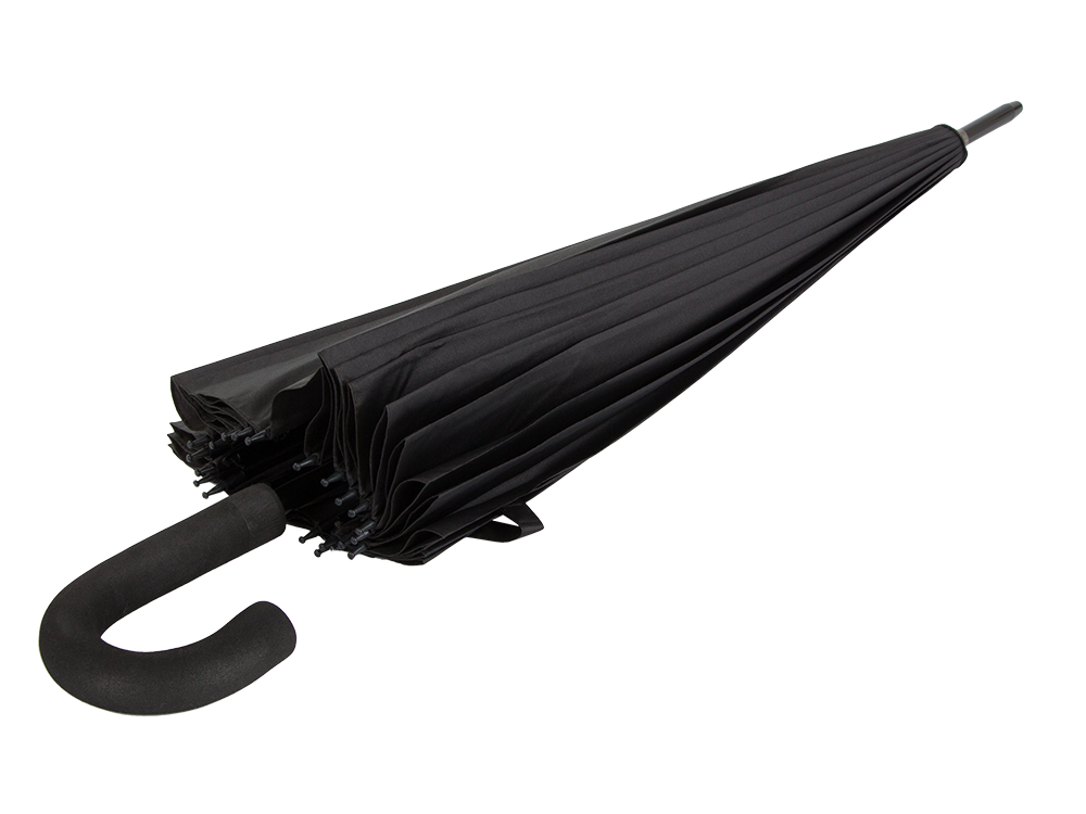 Large Windproof Automatic Umbrella with 24 Ribs, Black