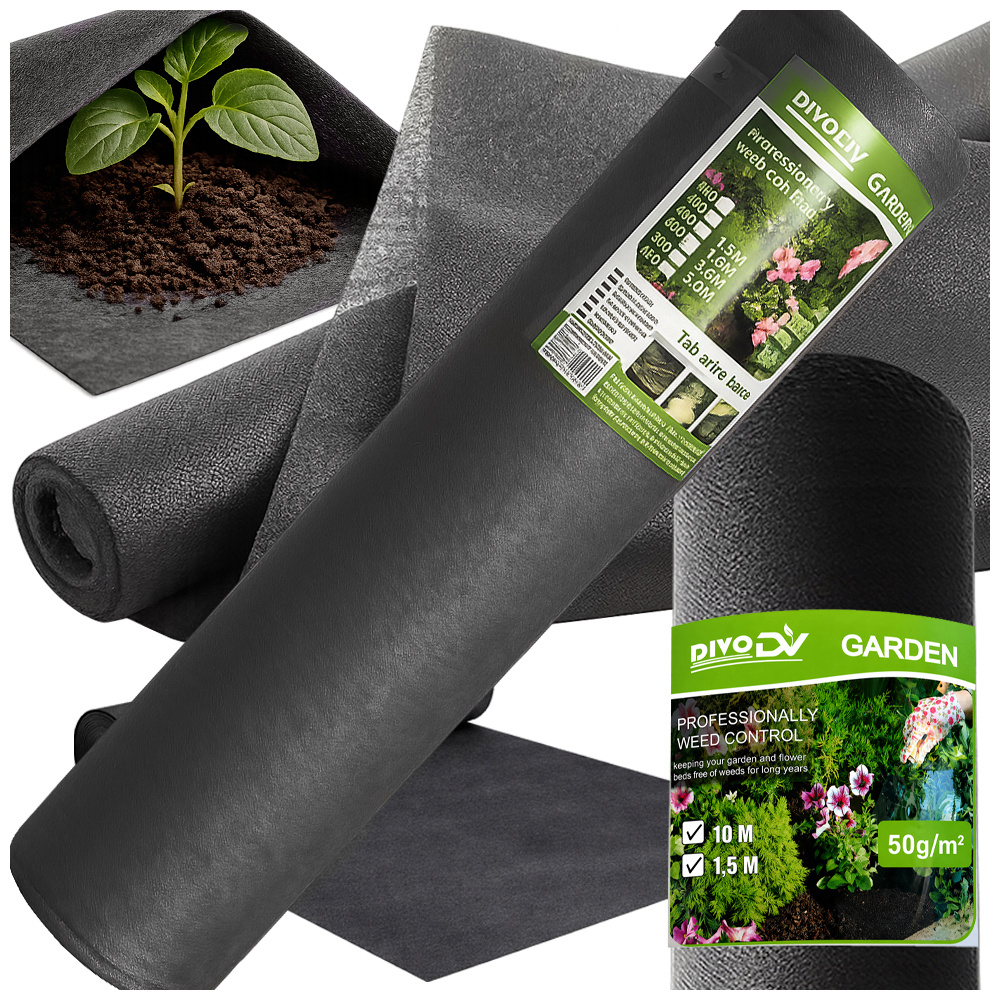Agrotekstilė nuo piktžolių DIVODV 50g/m², 1.5m x 50m, juoda