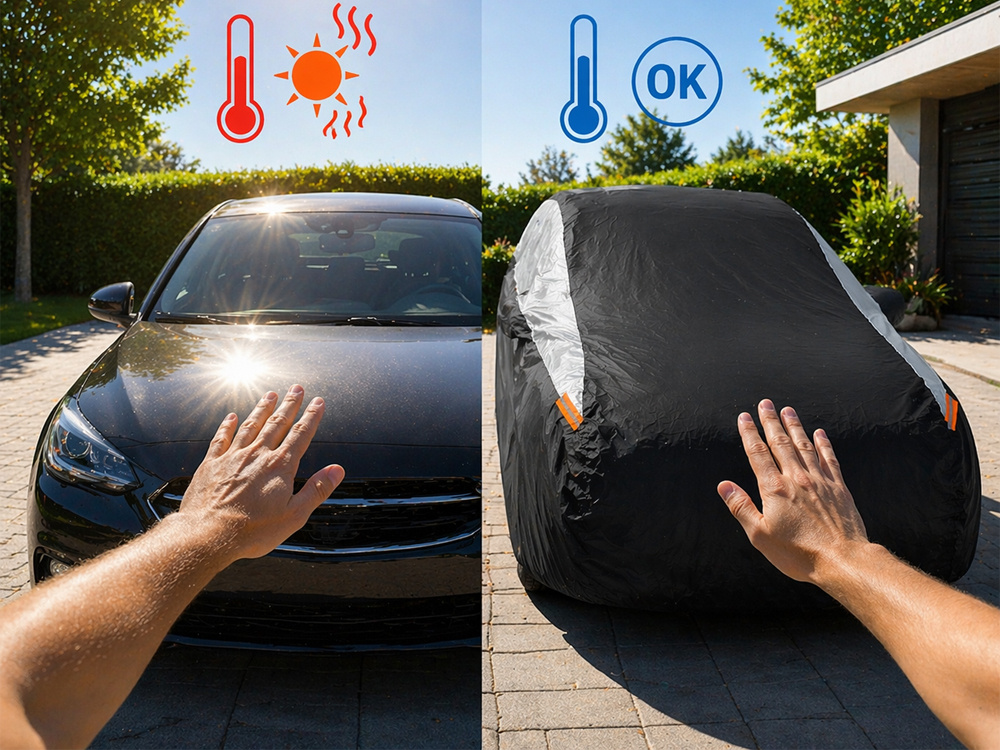 Waterproof Car Cover XXL, Black/Grey