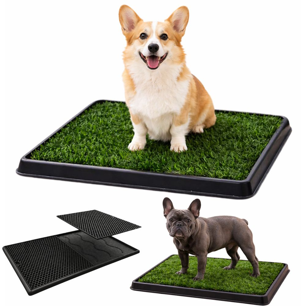 Puppy Training Toilet with Artificial Grass, 3 Layers, 63x43 cm