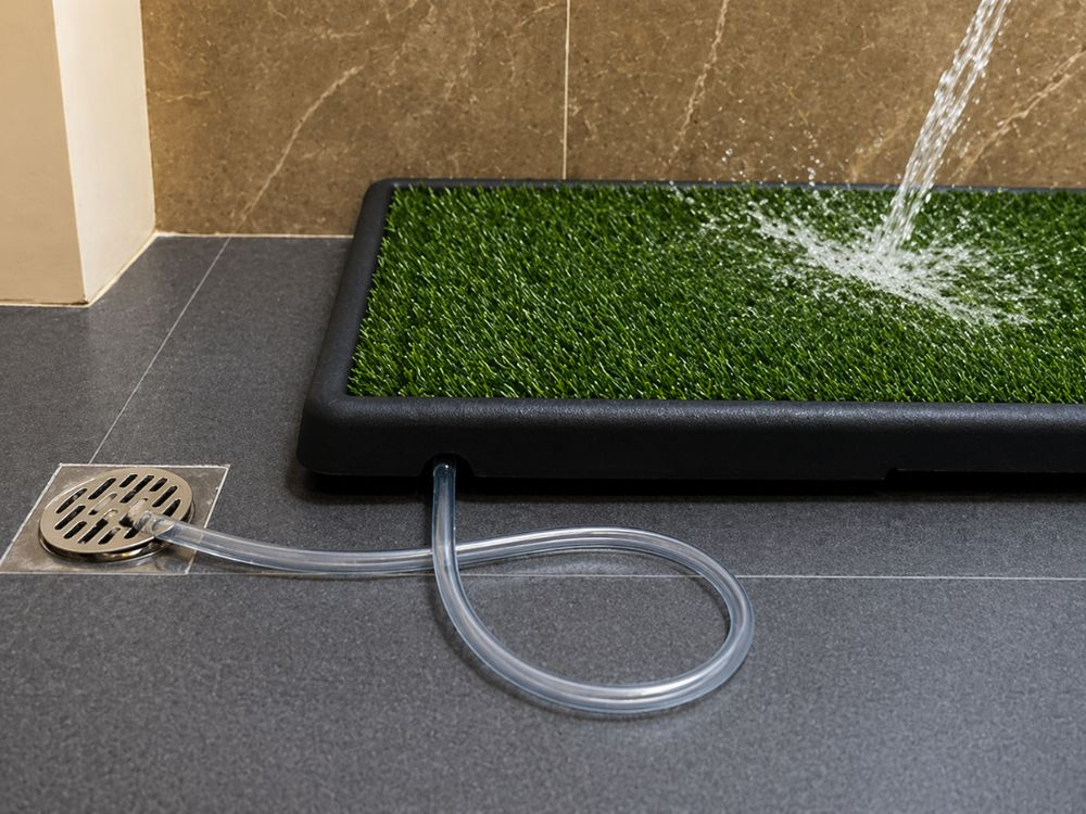Dog Potty Training Tray with Artificial Grass and Drain 61x50cm