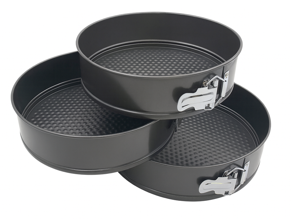 Round Springform Cake Pan Set, 3 pcs (24, 26, 28 cm), Grey